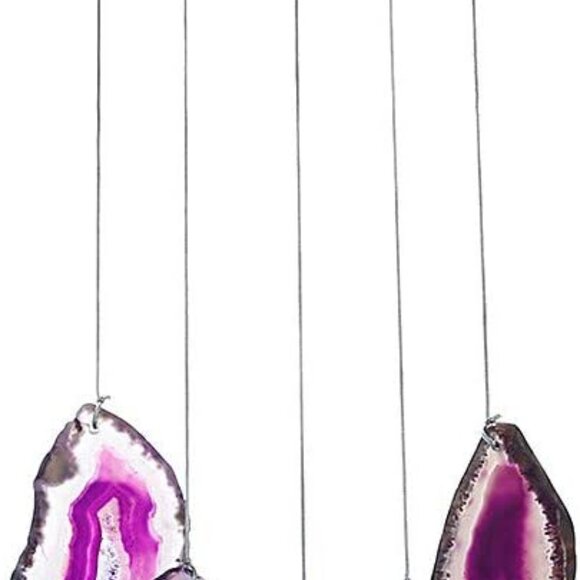 Wind Chimes - Unique Agate Slices Geode Stone Wind Chimes Indoor Outdoor, Healin - Picture 4 of 4